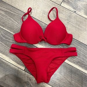 Baku red push-up bikini